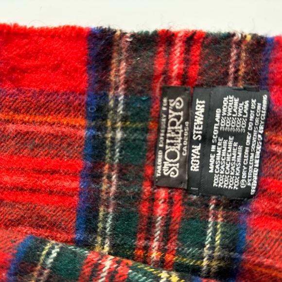 Vintage Stollery’s royal stewart plaid cashmere and wool scarf - Picture 3 of 7